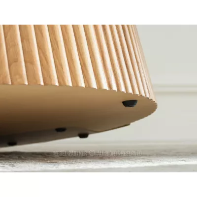 Runder Esstisch KAVINO – grauer Marmor / Eiche / Beige