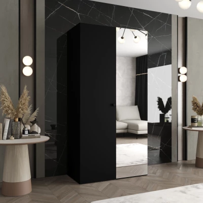 Spiegelschrank CAITIR 2 100 cm - schwarz / schwarzer Griff