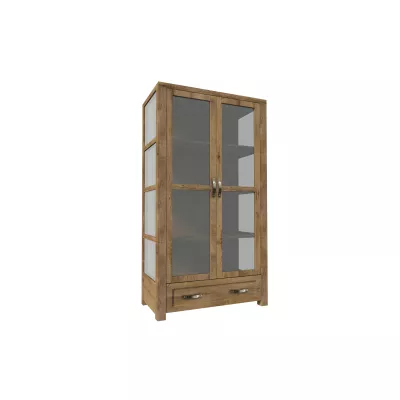 VANEDA Glasvitrine - Eiche Lefkas / Gold