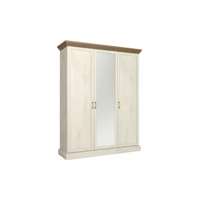 Kleiderschrank mit Regalen und Spiegel 157 cm ELDOR – Nordische Kiefer / Wildeiche