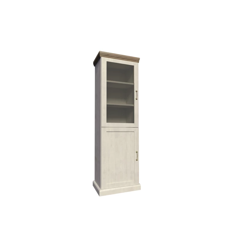 Glasvitrine mit Regalen ELDOR - Nordische Kiefer / Wildeiche