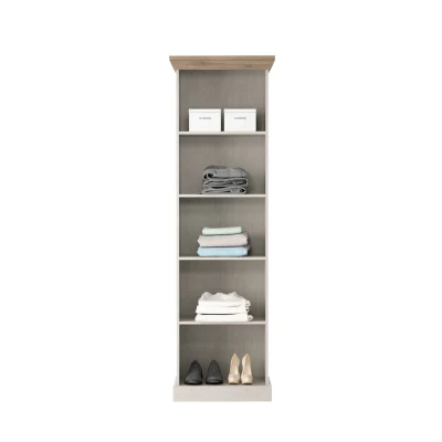 Schmaler Regalschrank 57 cm ELDOR – Nordische Kiefer / Wildeiche