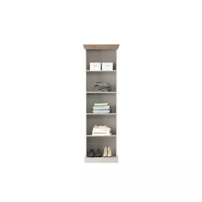 Schmaler Regalschrank 57 cm ELDOR – Nordische Kiefer / Wildeiche