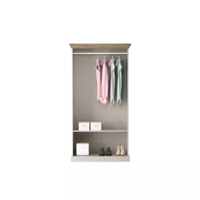 Zweitüriger Kleiderschrank 97 cm ELDOR – Nordische Kiefer / Wildeiche