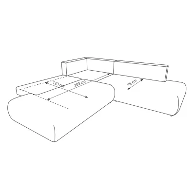 Schlafsofa mit Stauraum SURREY 2 – hellgrau, linke Ecke