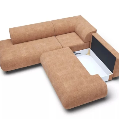 Schlafsofa mit Stauraum SURREY 2 – hellbraun, linke Ecke