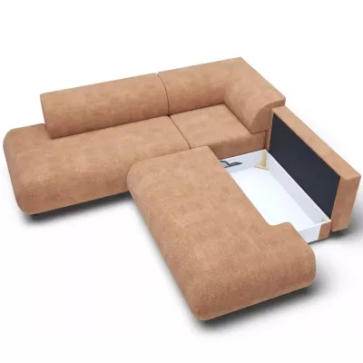 Schlafsofa mit Stauraum SURREY 2 – hellbraun, linke Ecke