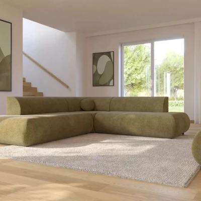 Schlafsofa mit Stauraum SURREY 2 – Khaki, linke Ecke