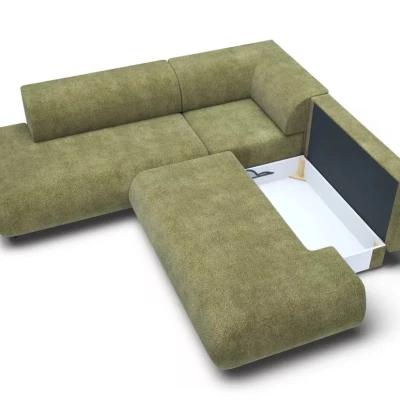 Schlafsofa mit Stauraum SURREY 2 – Khaki, linke Ecke