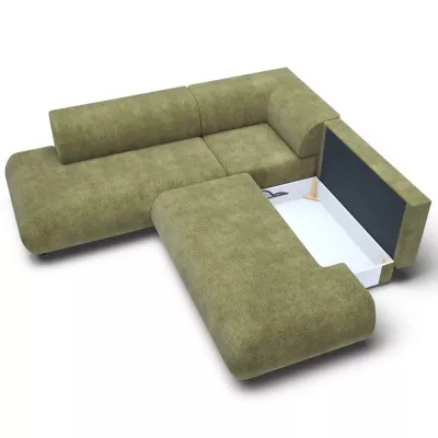Schlafsofa mit Stauraum SURREY 2 – Khaki, linke Ecke