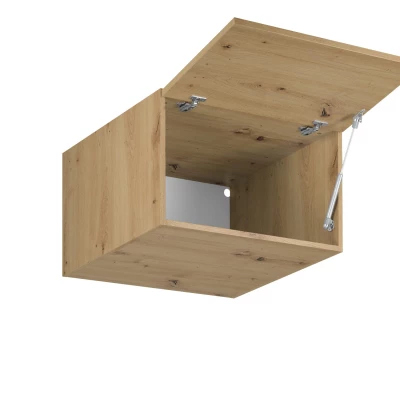 Hoher Hochschrank mit Flügeltüren VALEN – Breite 60 cm, Eiche (handwerklich gefertigt)