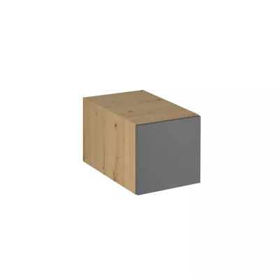 Hoher Hängeschrank mit Flügeltüren VALEN – Breite 40 cm, Eiche handwerklich/grau