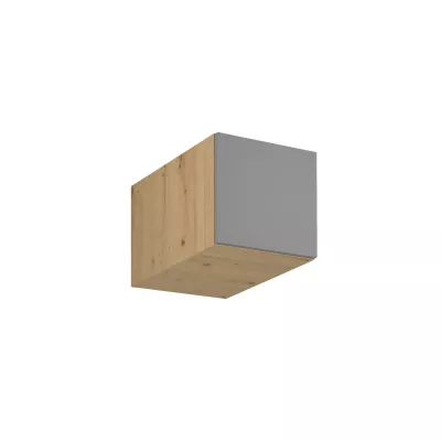 Hoher Hochschrank mit Flügeltüren VALEN – Breite 40 cm, Eiche handwerklich / Graubeige