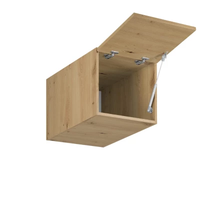 Hoher Hochschrank mit Flügeltüren VALEN – Breite 40 cm, Eiche (handwerklich gefertigt)