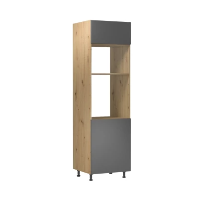 Einbauschrank VALEN – Breite 60 cm, Eiche handwerklich/grau