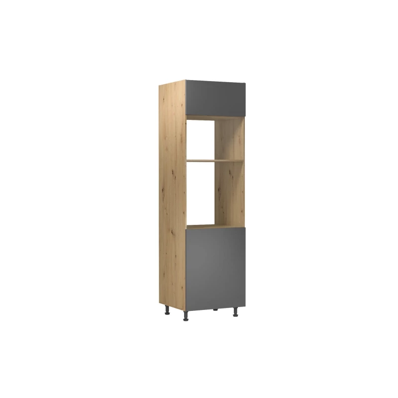 Einbauschrank VALEN – Breite 60 cm, Eiche handwerklich/grau