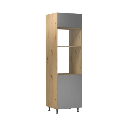 Einbauschrank VALEN – Breite 60 cm, Eiche handwerklich / Graubeige