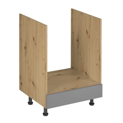 Küchenschrank für Einbaubackofen VALEN – Breite 60 cm, Eiche handwerklich / Graubeige