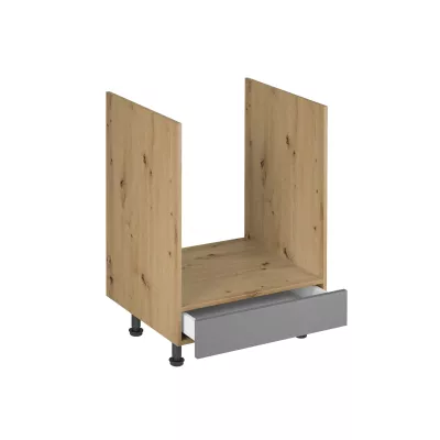 Küchenschrank für Einbaubackofen VALEN – Breite 60 cm, Eiche handwerklich / Graubeige