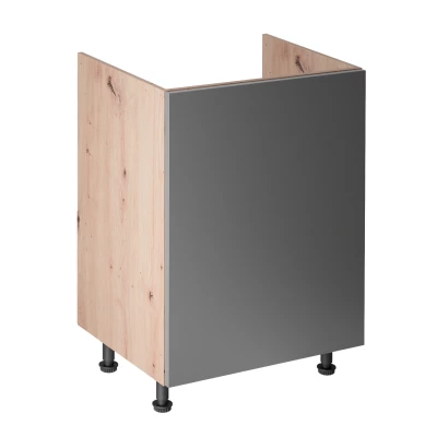 VALEN Spülenunterschrank mit einer Tür – Breite 60 cm, Eiche handwerklich/grau