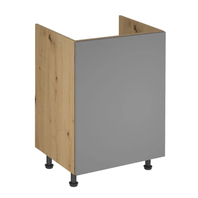 VALEN Spülenunterschrank mit einer Tür – Breite 60 cm, Eiche handwerklich / Graubeige