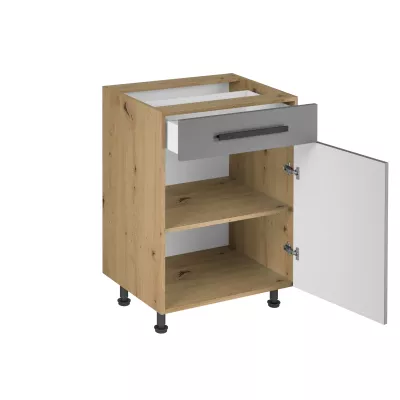 Unterschrank mit Schublade VALEN 2 – Breite 60 cm, Eiche handwerklich / Graubeige