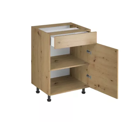 Unterschrank mit Schublade VALEN 1 – Breite 60 cm, Eiche handwerklich gefertigt