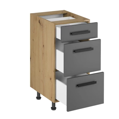 Unterschrank VALEN 2 – Breite 40 cm, Eiche handwerklich/grau