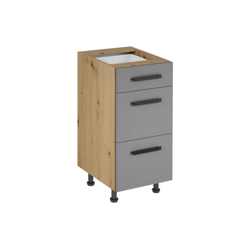Unterschrank VALEN 2 – Breite 40 cm, Eiche handwerklich / Graubeige