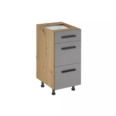 Unterschrank VALEN 2 – Breite 40 cm, Eiche handwerklich / Graubeige