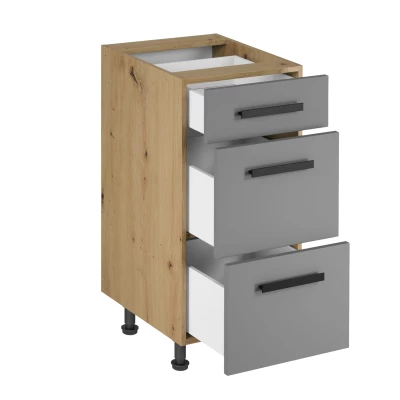 Unterschrank VALEN 2 – Breite 40 cm, Eiche handwerklich / Graubeige