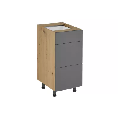 Unterschrank VALEN 1 – Breite 40 cm, Eiche handwerklich/grau