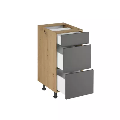 Unterschrank VALEN 1 – Breite 40 cm, Eiche handwerklich/grau