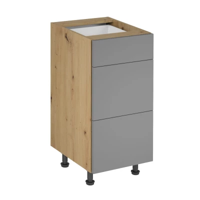 Unterschrank VALEN 1 – Breite 40 cm, Eiche handwerklich / Graubeige