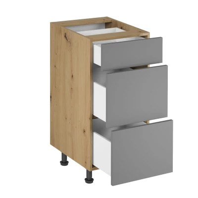 Unterschrank VALEN 1 – Breite 40 cm, Eiche handwerklich / Graubeige