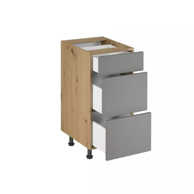 Unterschrank VALEN 1 – Breite 40 cm, Eiche handwerklich / Graubeige