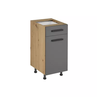 Unterschrank mit VALEN 2 Schubladen – Breite 40 cm, Eiche handwerklich/grau