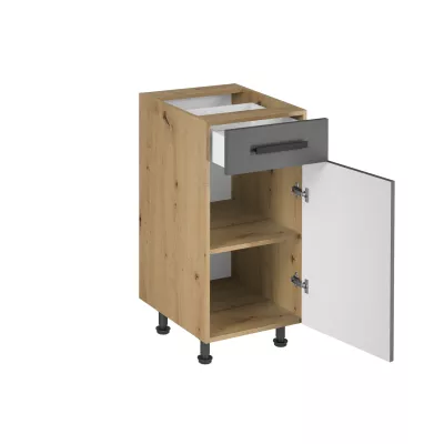 Unterschrank mit VALEN 2 Schubladen – Breite 40 cm, Eiche handwerklich/grau