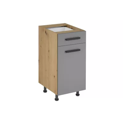 VALEN Unterschrank mit 2 Schubladen – Breite 40 cm, Eiche handwerklich / Graubeige