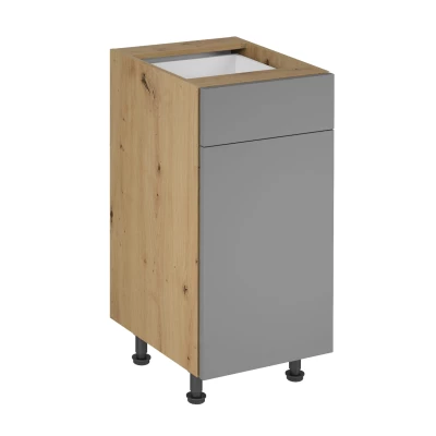 Unterschrank mit Schublade VALEN 1 – Breite 40 cm, Eiche handwerklich / Graubeige