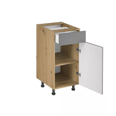 Unterschrank mit Schublade VALEN 1 – Breite 40 cm, Eiche handwerklich / Graubeige
