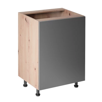VALEN Unterschrank mit einer Tür – Breite 60 cm, Eiche handwerklich/grau