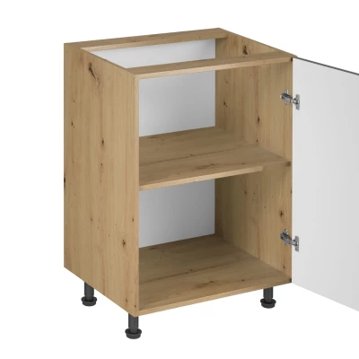 VALEN Unterschrank mit einer Tür – Breite 60 cm, Eiche handwerklich / Graubeige
