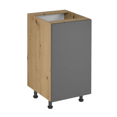 VALEN Unterschrank mit einer Tür – Breite 45 cm, Eiche handwerklich/grau