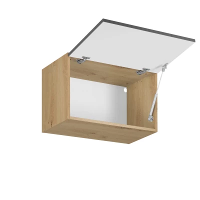 Hängeschrank mit Flügeltüren VALEN – Breite 60 cm, Eiche handwerklich/grau