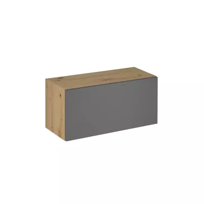 Hängeschrank mit Flügeltüren VALEN – Breite 80 cm, Eiche handwerklich/grau