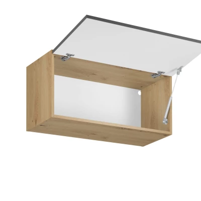 Hängeschrank mit Flügeltüren VALEN – Breite 80 cm, Eiche handwerklich/grau