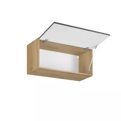 Hängeschrank mit Flügeltüren VALEN – Breite 80 cm, Eiche handwerklich/grau