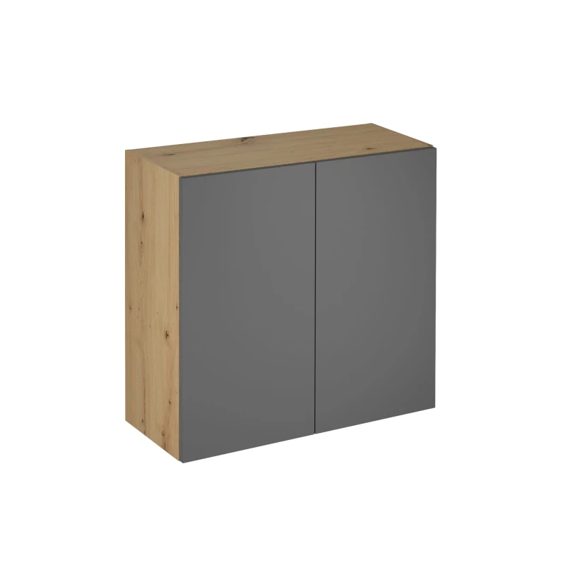 Küchenoberschrank VALEN – Breite 80 cm, Eiche handwerklich/grau