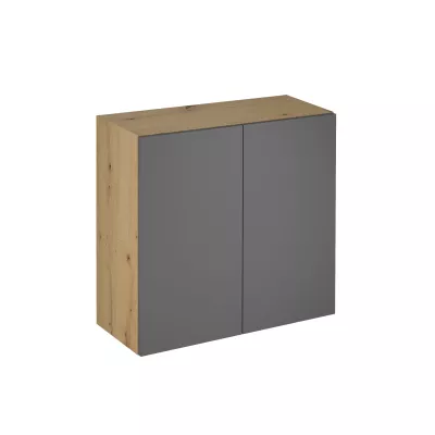 Küchenoberschrank VALEN – Breite 80 cm, Eiche handwerklich/grau